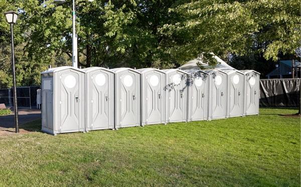 we provide frequent cleaning and maintenance services throughout the duration of your event to ensure that our special event porta potties remain clean and sanitary